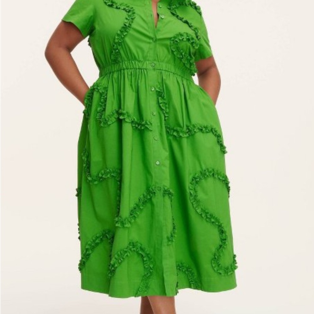 Kate spade target Green Ruffle Midi Dress
